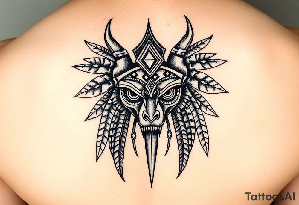 "Anubis as gold ufo 3 eyes

Style: Hyper-detailed blackwork. Thigh/calf placement." tattoo idea