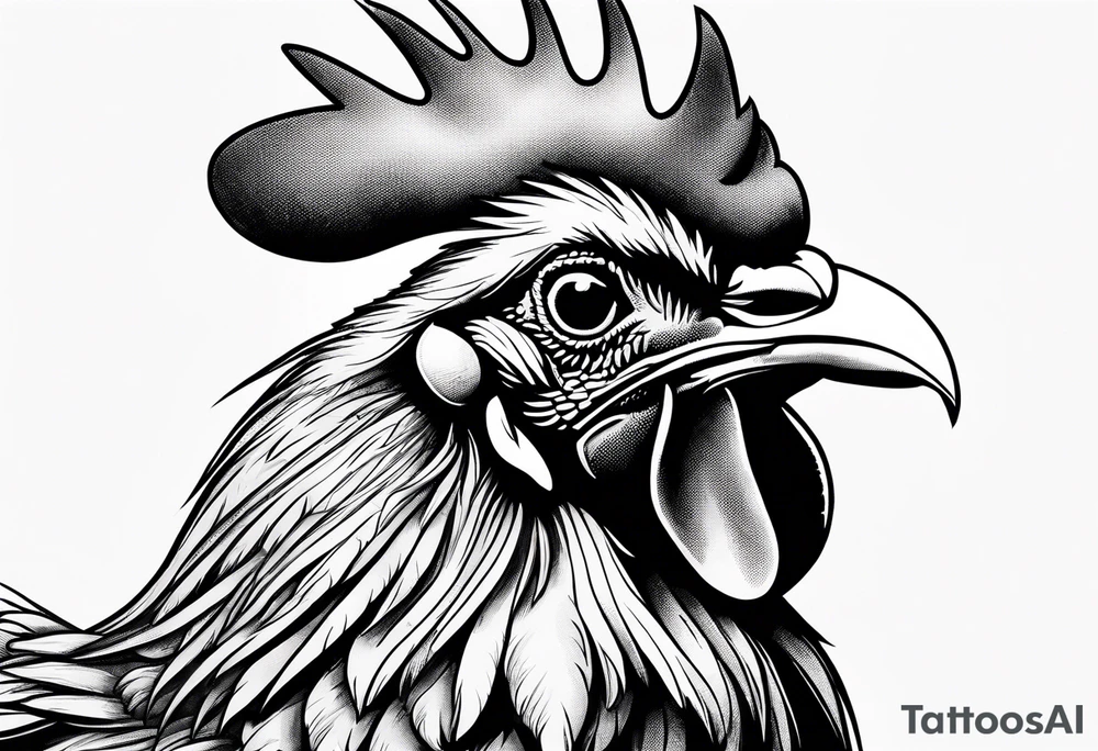 Aggressive Rooster tattoo idea