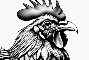 Aggressive Rooster tattoo idea