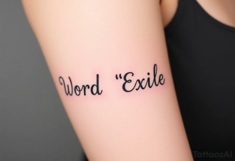 Word "Exile" in font IM Fell DW Pica tattoo idea
