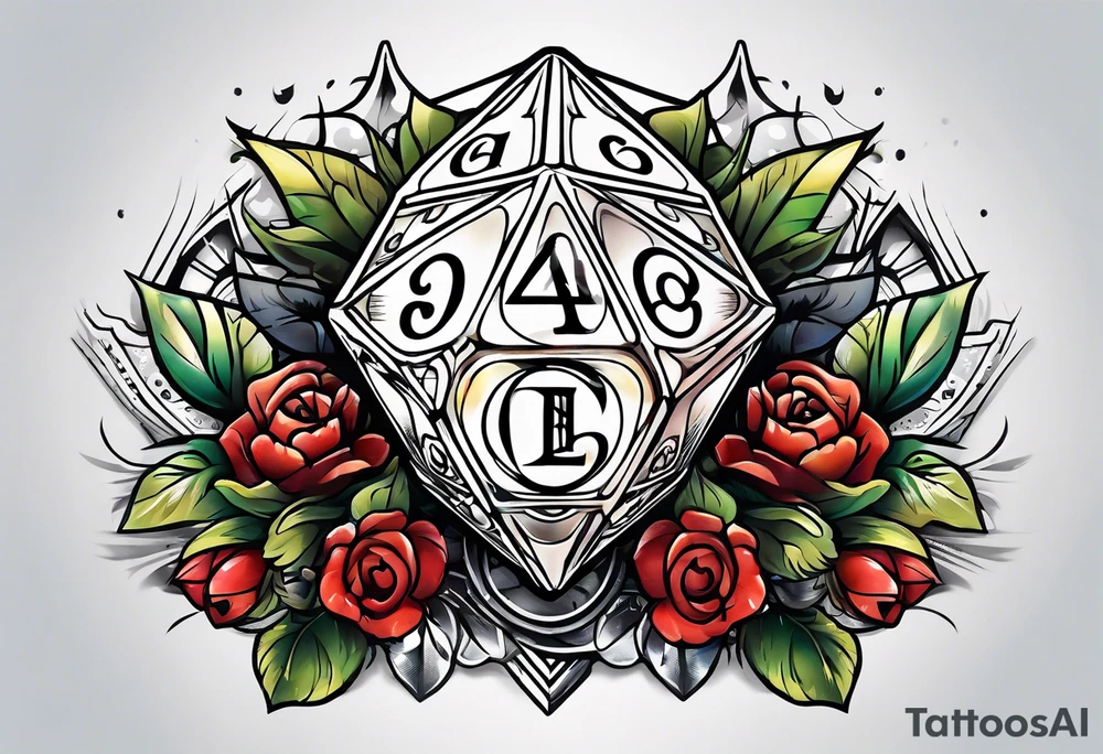 a twenty sided die tattoo idea
