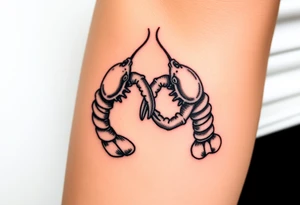Lobsters holding claws lovingly tattoo idea