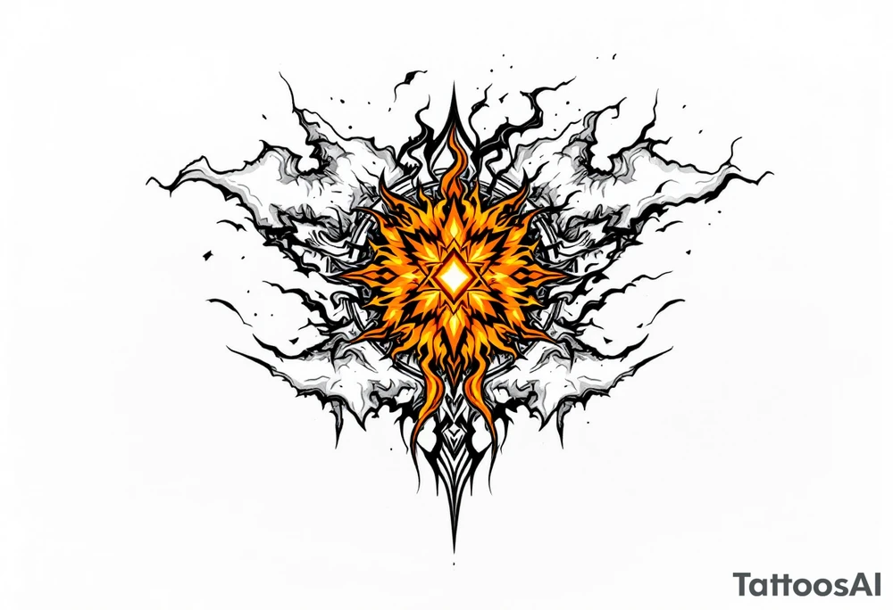 A fiery orange Svarog’s Square evokes divine protection and the creative fire of the sky god. tattoo idea
