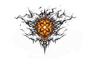 A fiery orange Svarog’s Square evokes divine protection and the creative fire of the sky god. tattoo idea