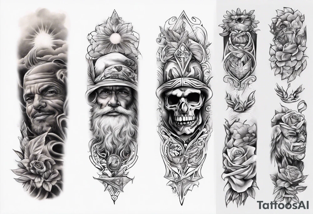 Metapan, Santa Ana El Salvador theme half sleeve forearm tattoo idea