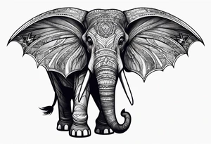 winged elephant tattoo idea