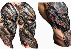 Spartan armor sleeve tattoo idea