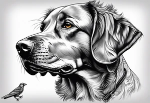 bird dog retrieving birds tattoo idea