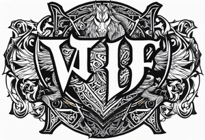 Valhalla dragon sword shield tattoo idea