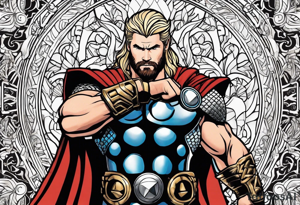 The Mighty Thor that looks like the Chris Hemsworth version tattoo idea