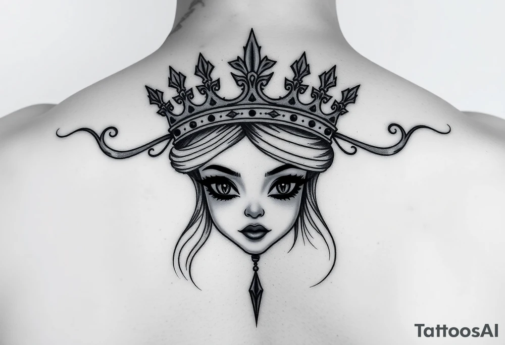 Girl crown tattoo idea