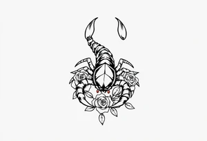 Scorpion with roses tattoo idea