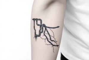 long 
System of pipes that transitions into veins of forearm tattoo idea