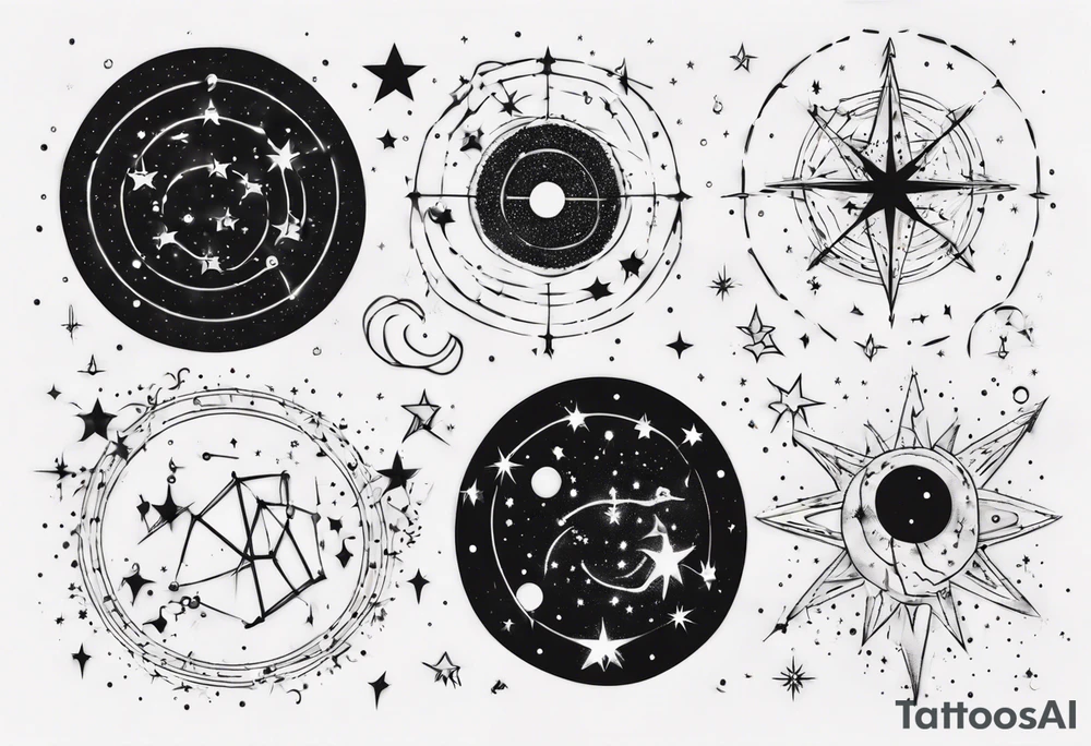 Constellation in the night sky tattoo idea