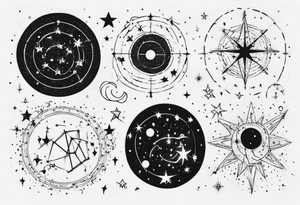 Constellation in the night sky tattoo idea