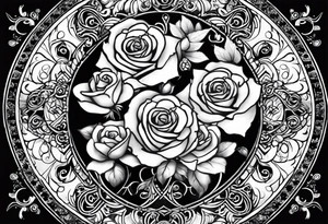 Hispanic/ Latin  goddess, love, forgiveness, strength, peace, cancer zodiac , small clock on face, rose , face half skull tattoo idea