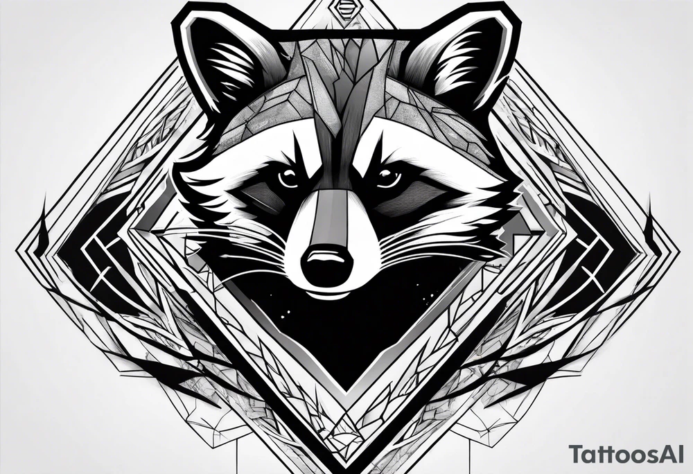 Superman raccoon in realism smoke tattoo idea