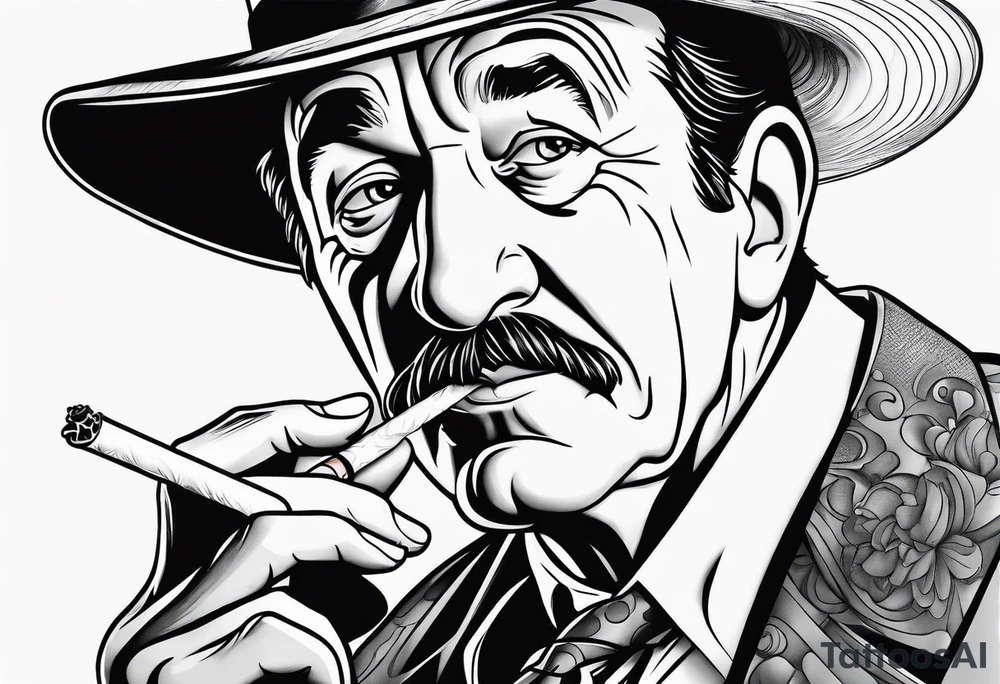 Walt Disney smoking cigarette tattoo idea