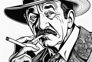 Walt Disney smoking cigarette tattoo idea