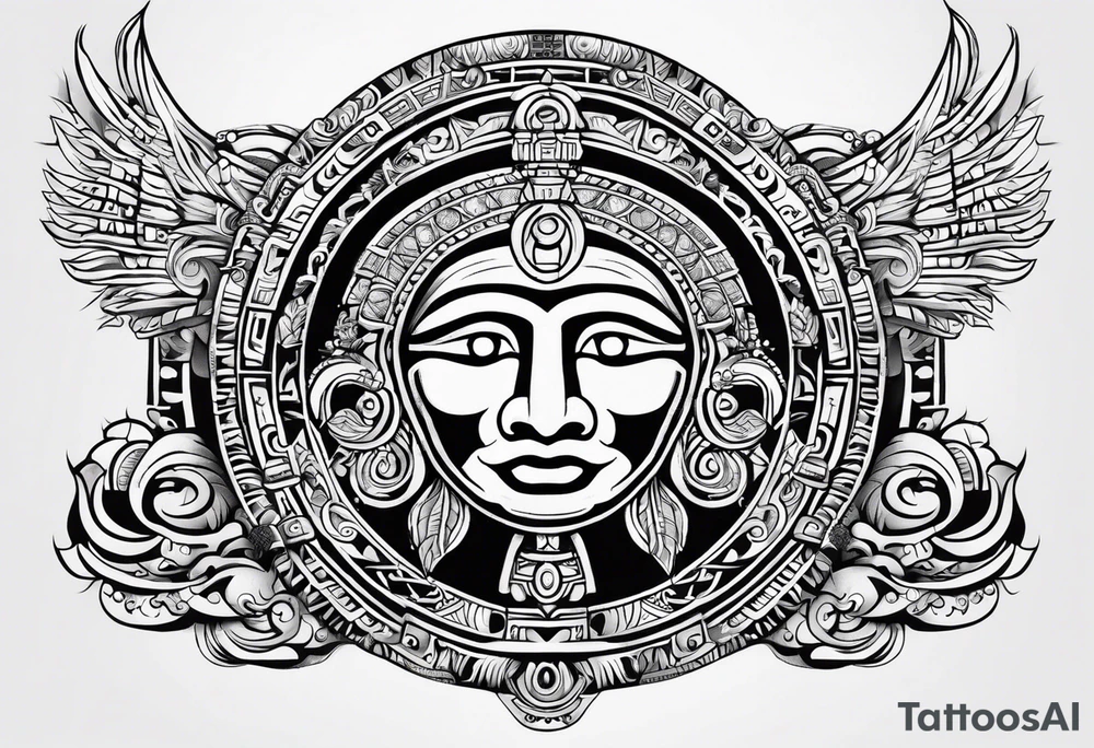 Kinich ahau Mayan sun god tattoo idea