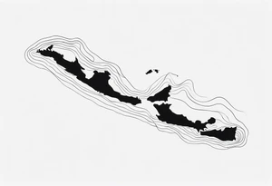 Venezuelan north coast map silhouette tattoo idea