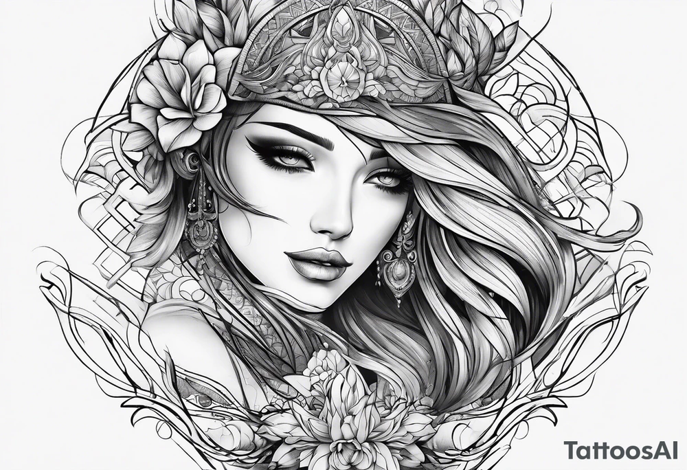 abstract lines tattoo idea