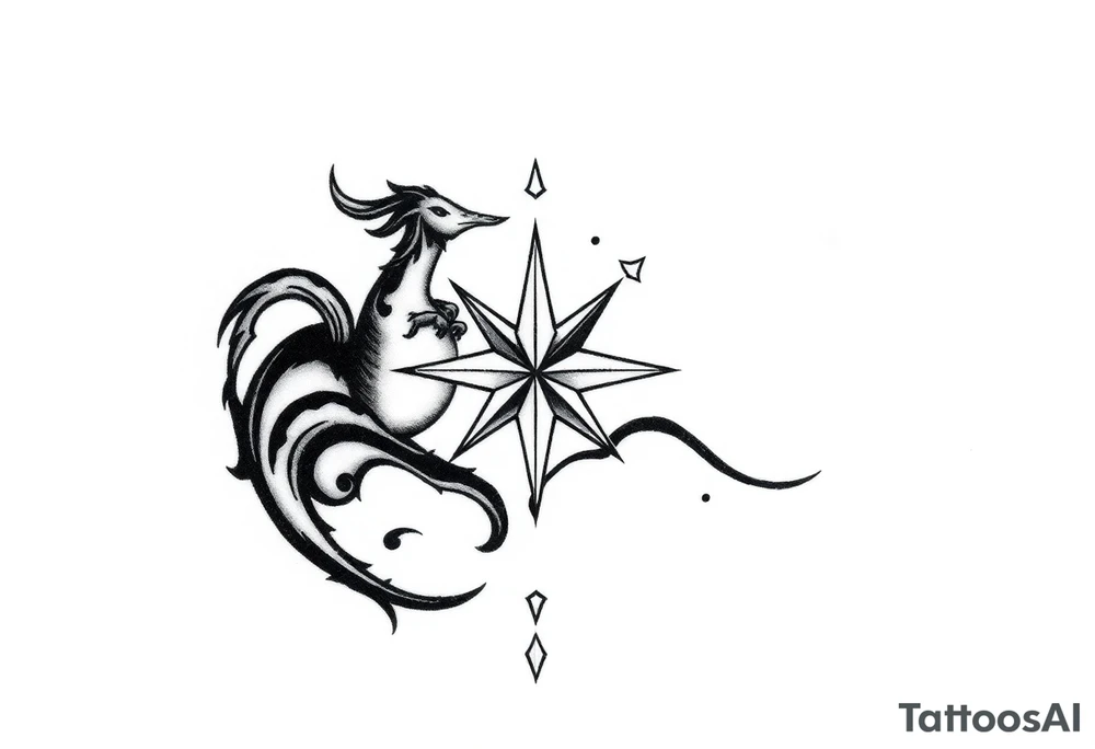 I want a small tattoo with a Sagittarius star sign in a japanesse theme tattoo idea