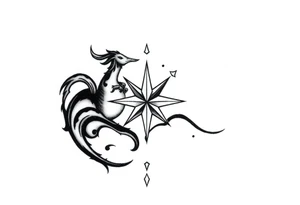 I want a small tattoo with a Sagittarius star sign in a japanesse theme tattoo idea