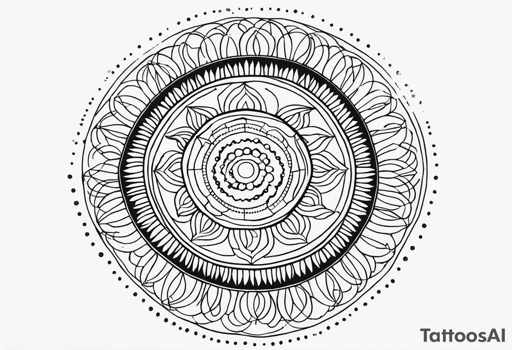 simple sunshine mandala made of black dots with circles tattoo idea simple sunshine mandala made of black dots with circles tattoo idea