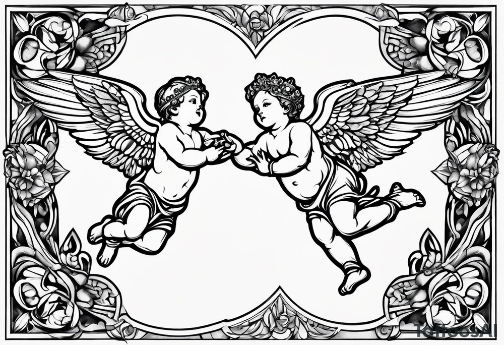 Cherub flying tattoo idea
