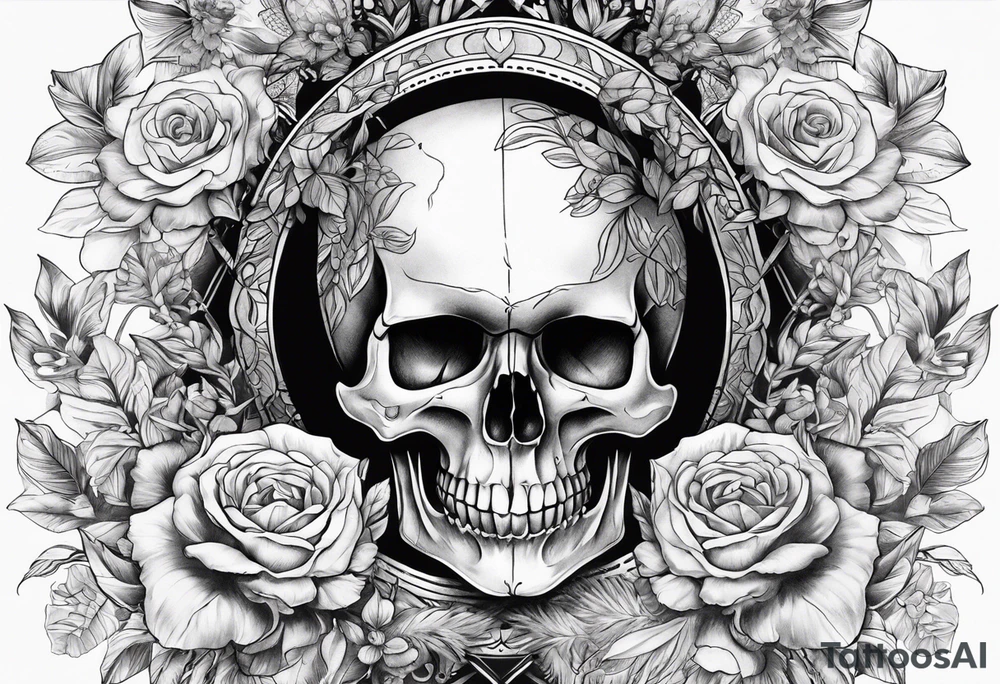 Women skull tattoo idea
