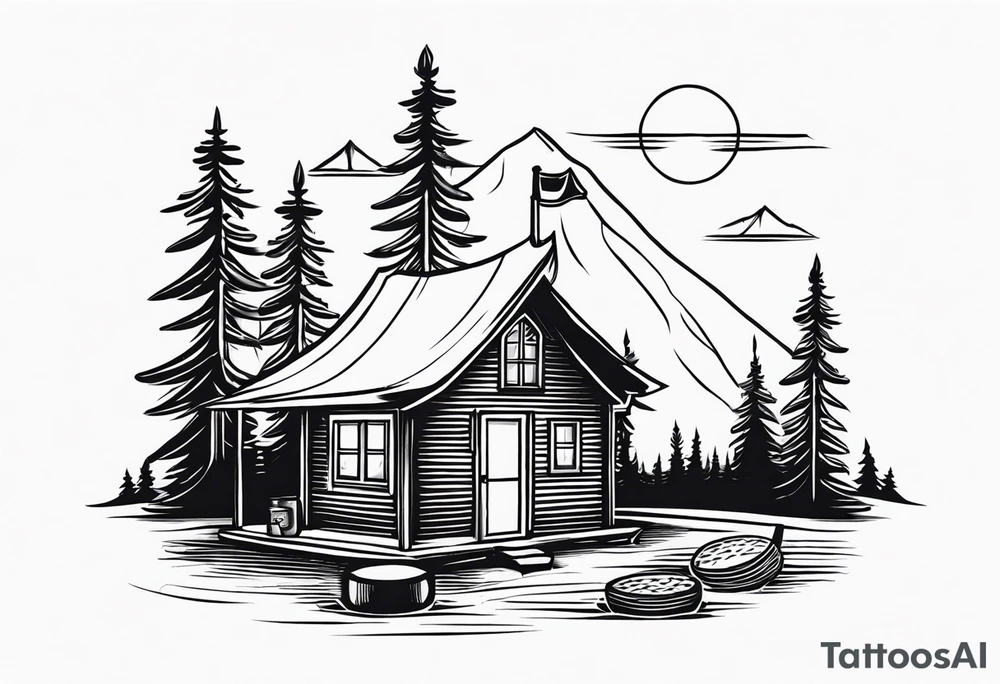 christian
cross, campfire, golf , whiskey glass, cabin tattoo idea