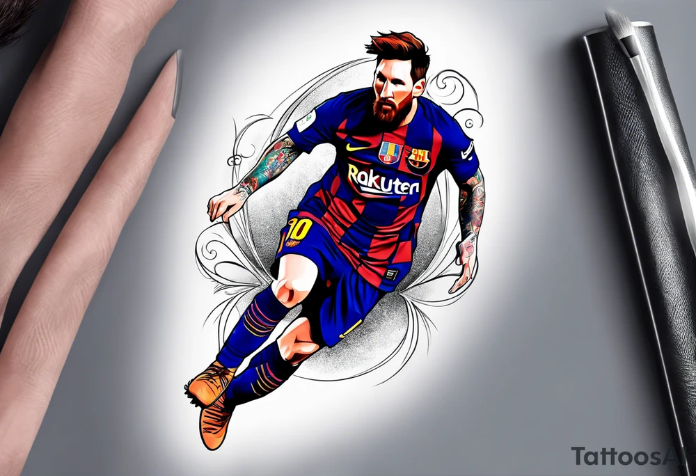 messi stealing the moon tattoo idea