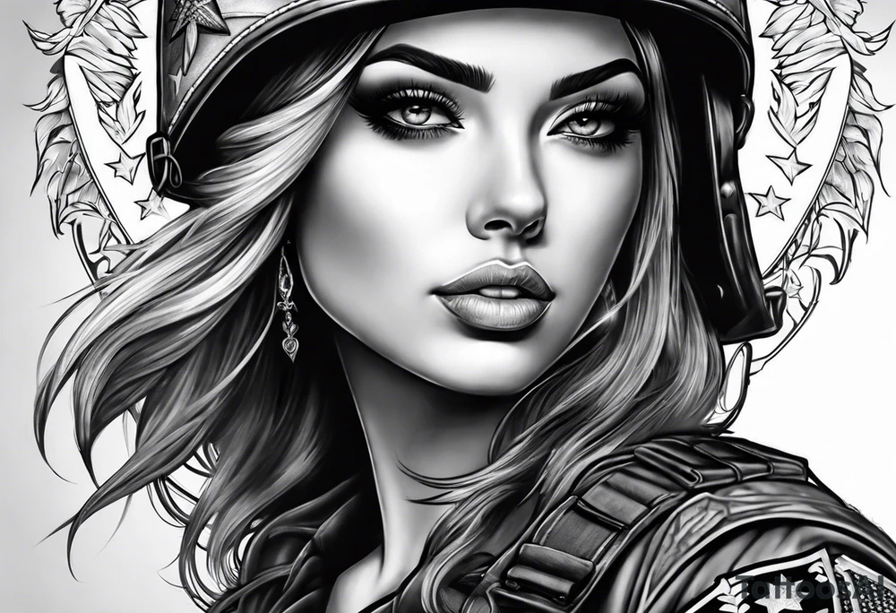 Military girls tattoo idea