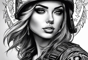 Military girls tattoo idea