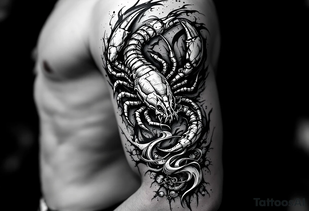 powerful cancer zodiac sign tattoo idea