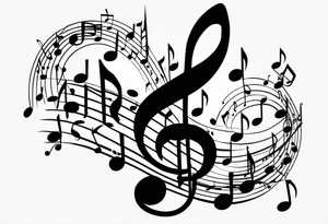 3 music notes nothing else tattoo idea