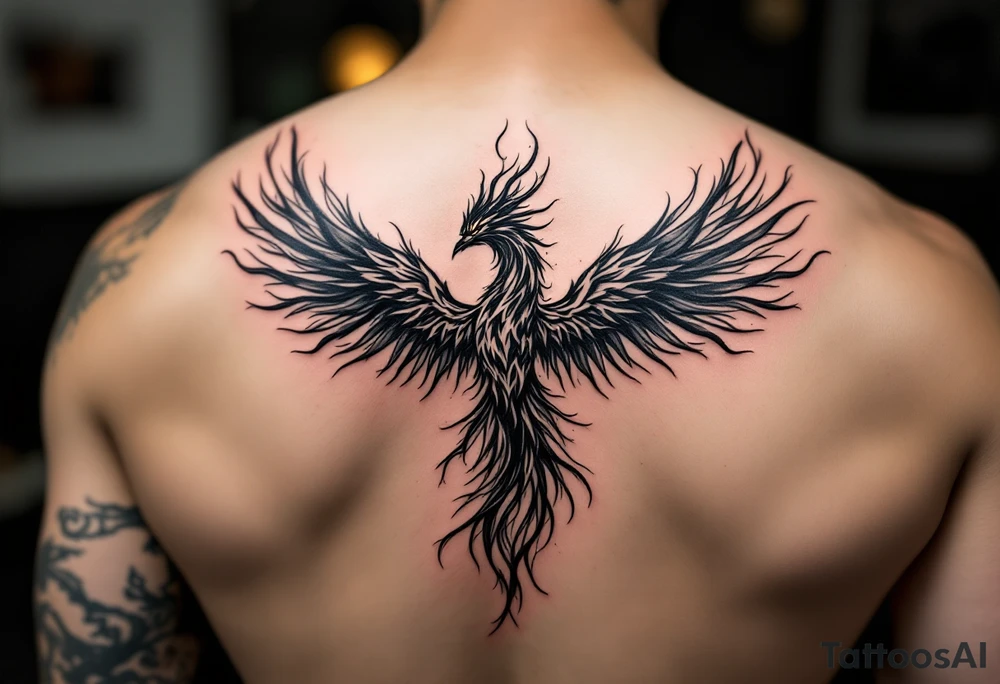 flaming phoenix tattoo idea