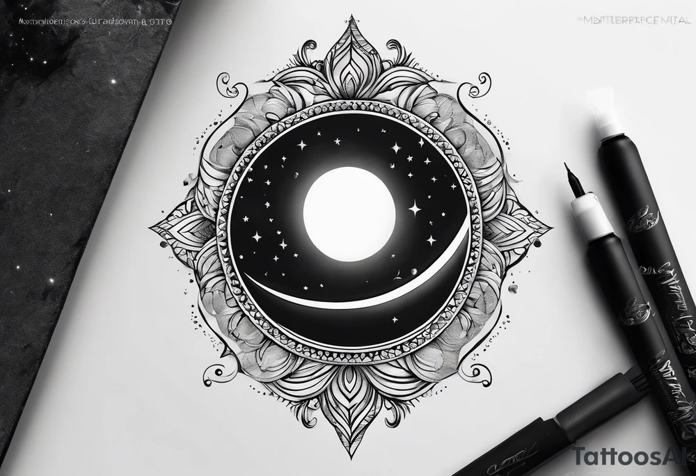 simple eclipse tattoo idea