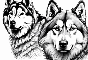 Half malamute tattoo idea