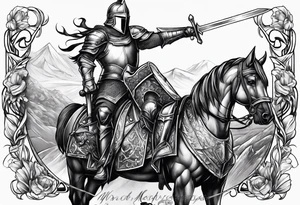 muscular knight tattoo idea