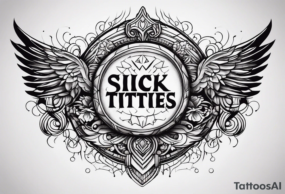 Arm tattoo that says sick titties tattoo idea