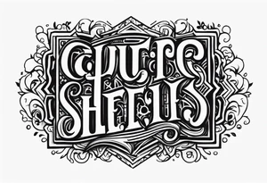 Cut here lettering tattoo design tattoo idea