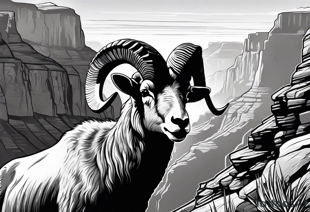 Grand canyon, big horn sheep, forearm tattoo idea