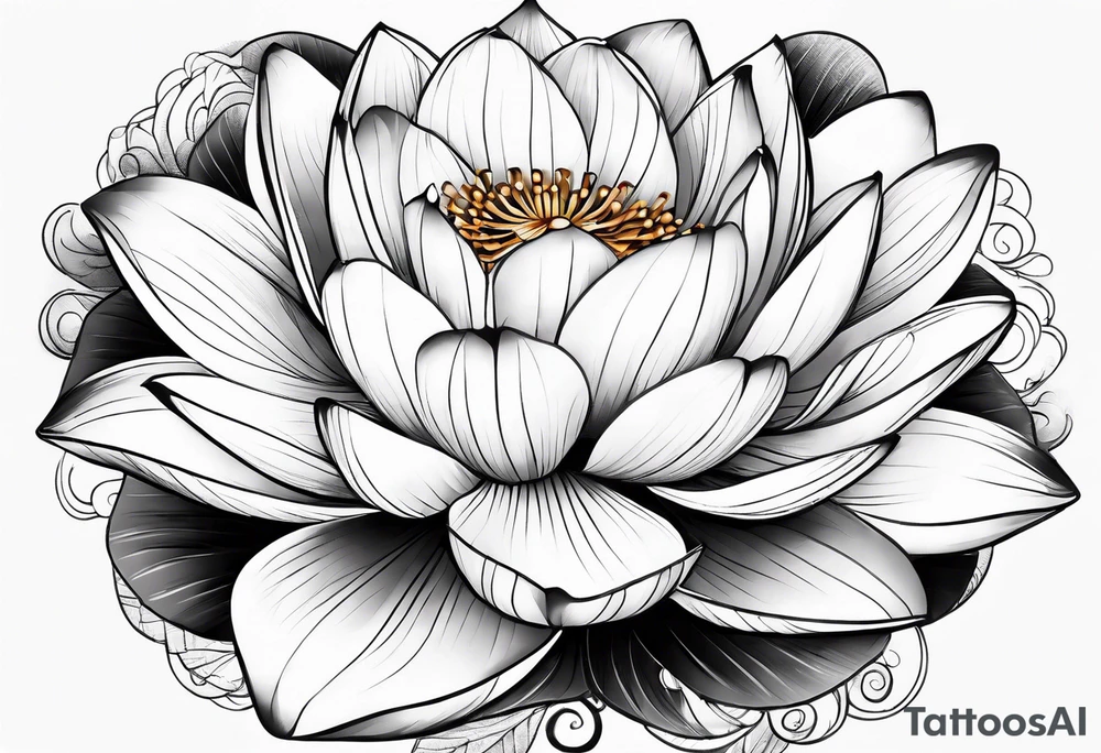 lotus flower in japanese tattoo style facing me tattoo idea