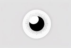 Circle made with black dots, looks like the sun, circle has white hole in the midle, gap between dots is getting bigger the further from the center tattoo idea tattoo idea