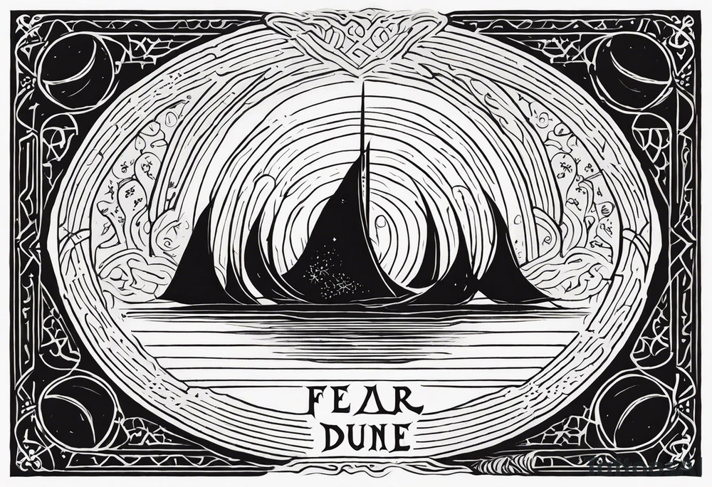 Been gesserit litany against fear from the book Dune. Particularly focused on the part “fear is the little death that brings total obliteration” tattoo idea