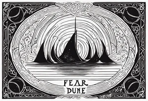 Been gesserit litany against fear from the book Dune. Particularly focused on the part “fear is the little death that brings total obliteration” tattoo idea