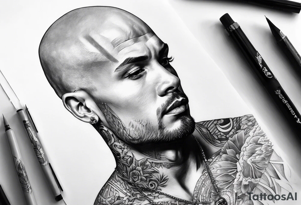 Tattoo artist without hair man young tattoo idea
