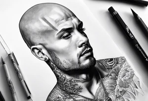 Tattoo artist without hair man young tattoo idea